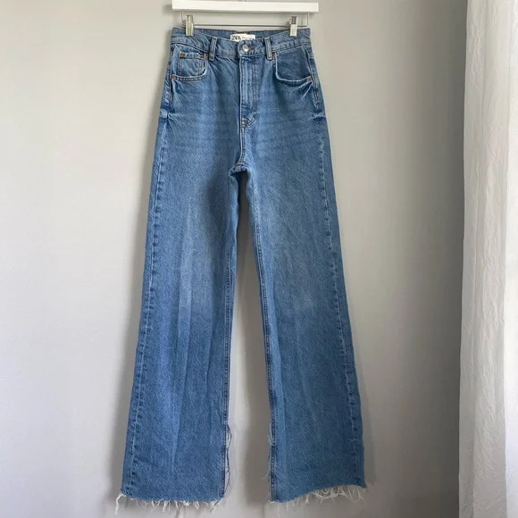 Split Hem Zara The 90's Full Length Zara Chocolate Brown